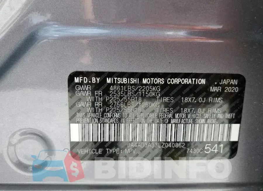 JA4AD3A33LZ040862 Photo# 10