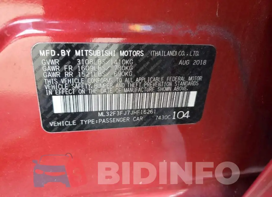 ML32F3FJ7JHF16261 Photo# 10