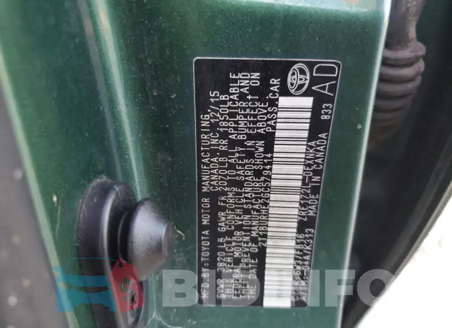 2T1BURHE2GC579414 Photo# 10