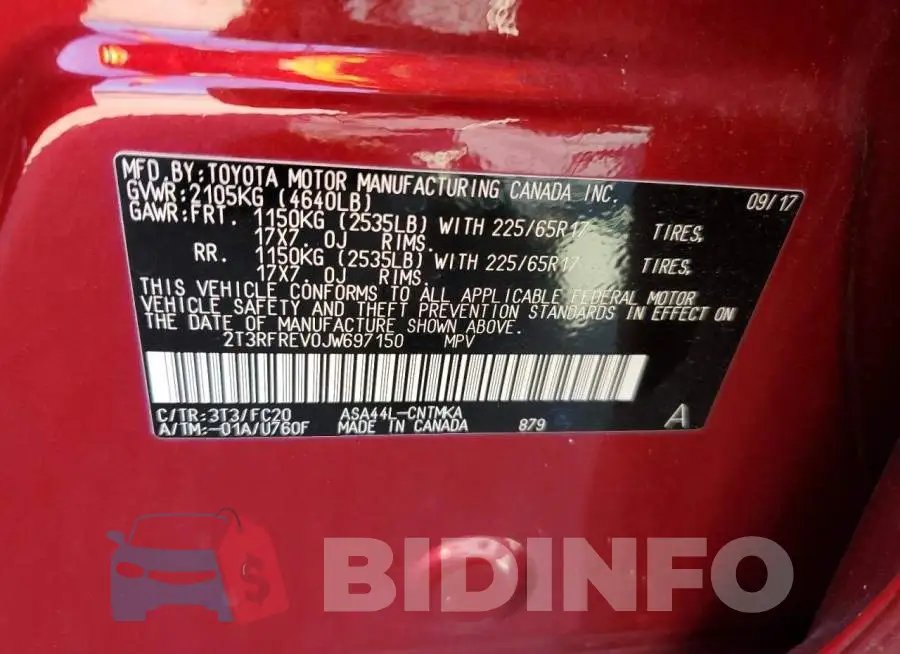 2T3RFREV0JW697150 Photo# 10