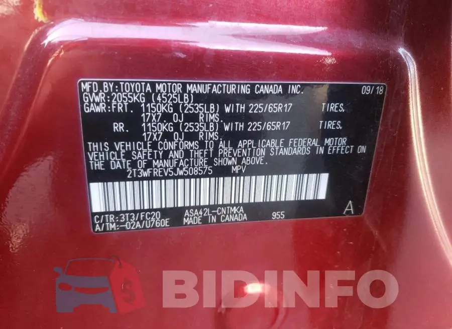 2T3WFREV5JW508575 Photo# 10
