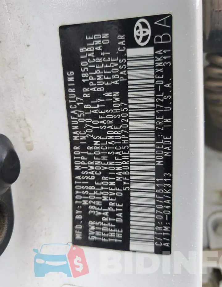 5YFBURHE5HP702057 Photo# 10