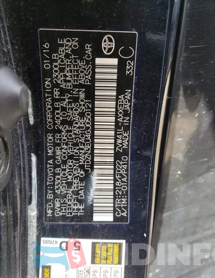 JTDZN3EU4GJ050121 Photo# 10