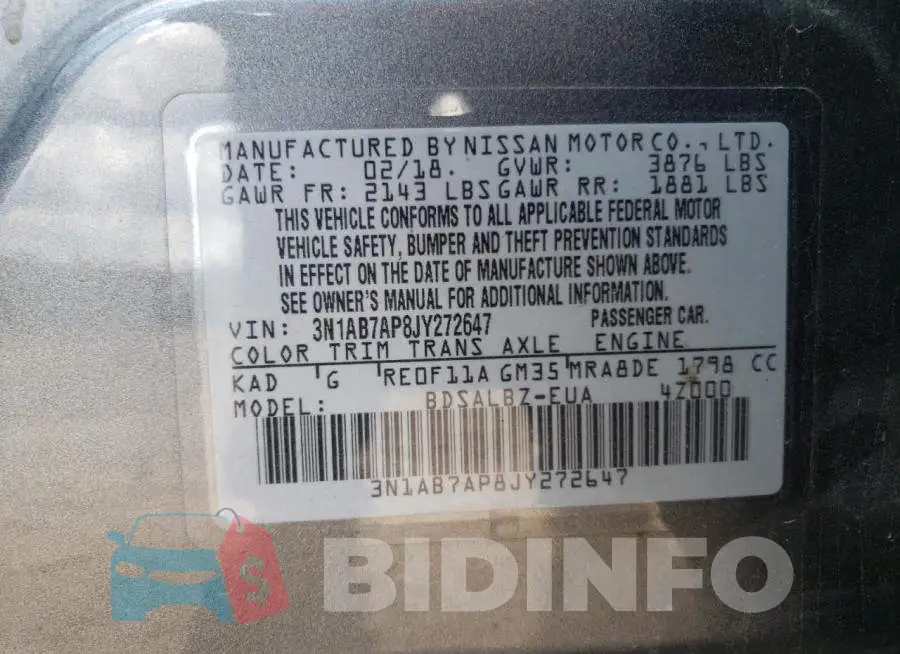 3N1AB7AP8JY272647 Photo# 10