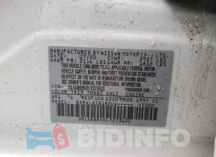 3N1AB8BV0LY273622 Photo# 10