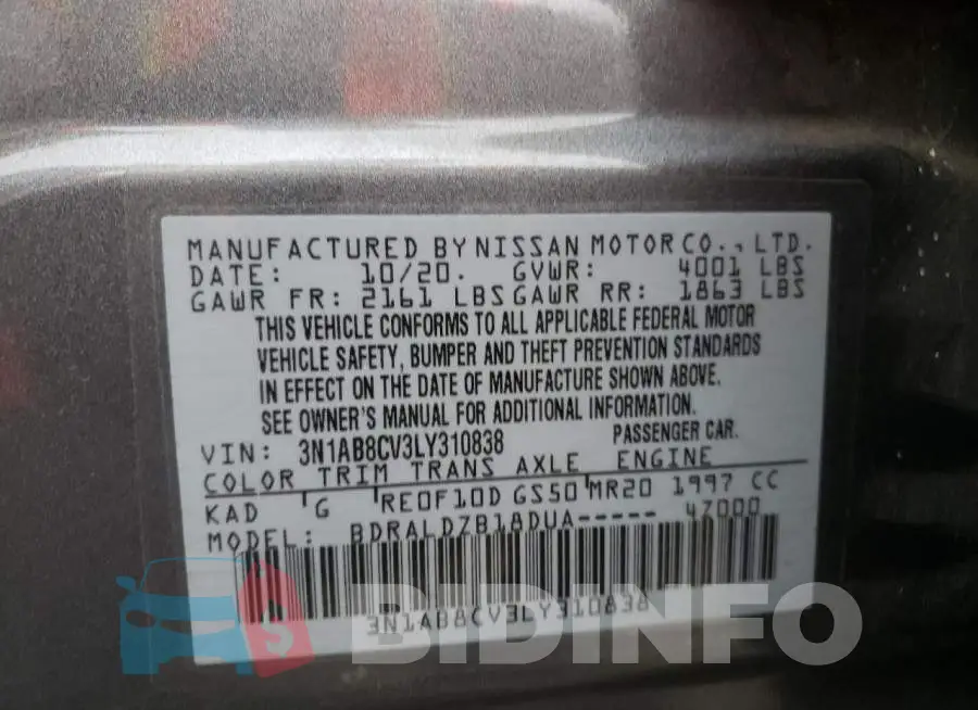 3N1AB8CV3LY310838 Photo# 10