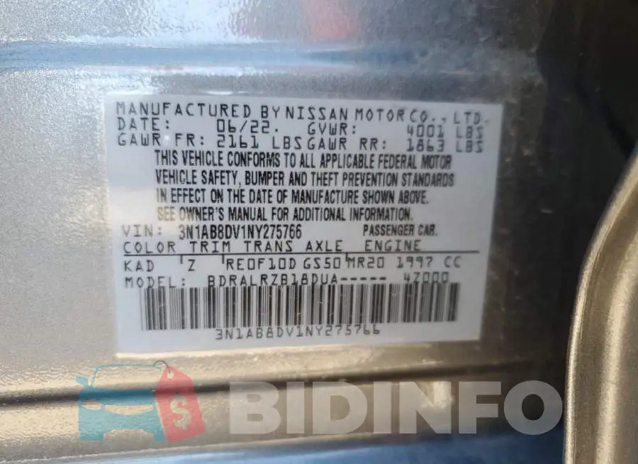 3N1AB8DV1NY275766 Photo# 10