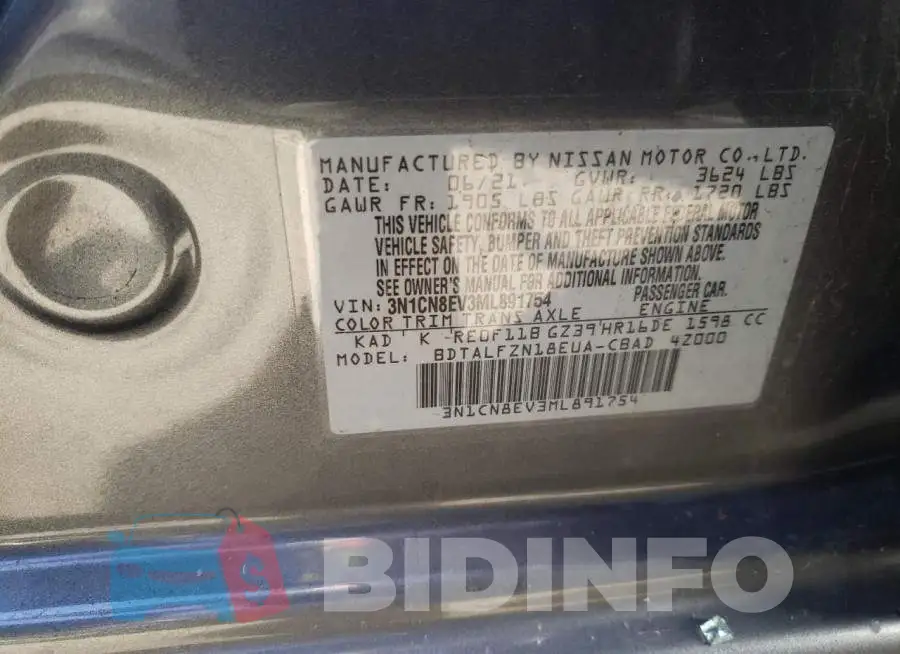 3N1CN8EV3ML891754 Photo# 13