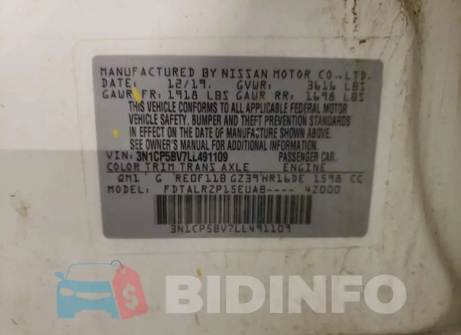 3N1CP5BV7LL491109 Photo# 12