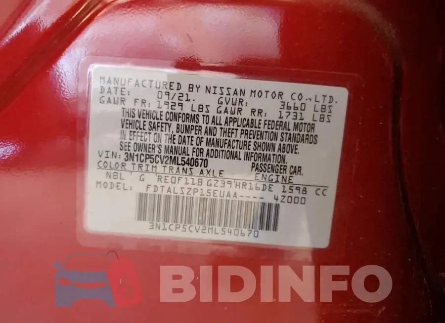 3N1CP5CV2ML540670 Photo# 10