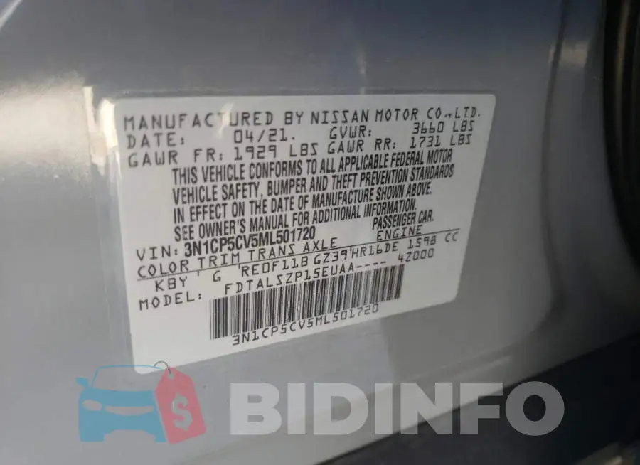 3N1CP5CV5ML501720 Photo# 13