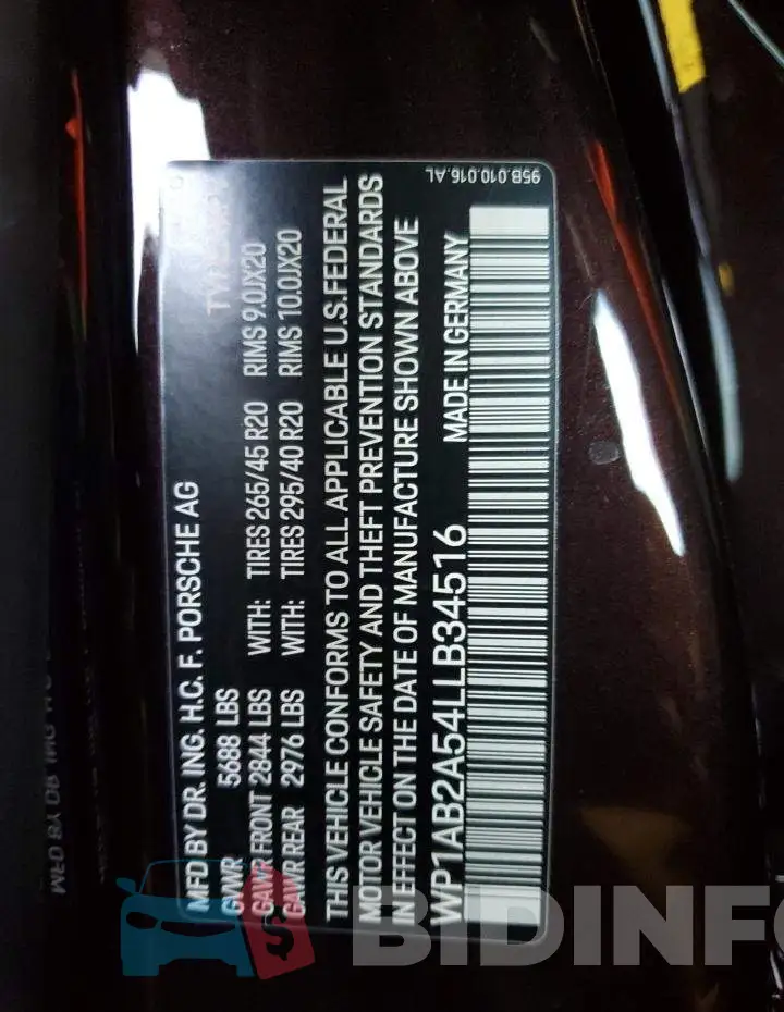WP1AB2A54LLB34516 Photo# 12
