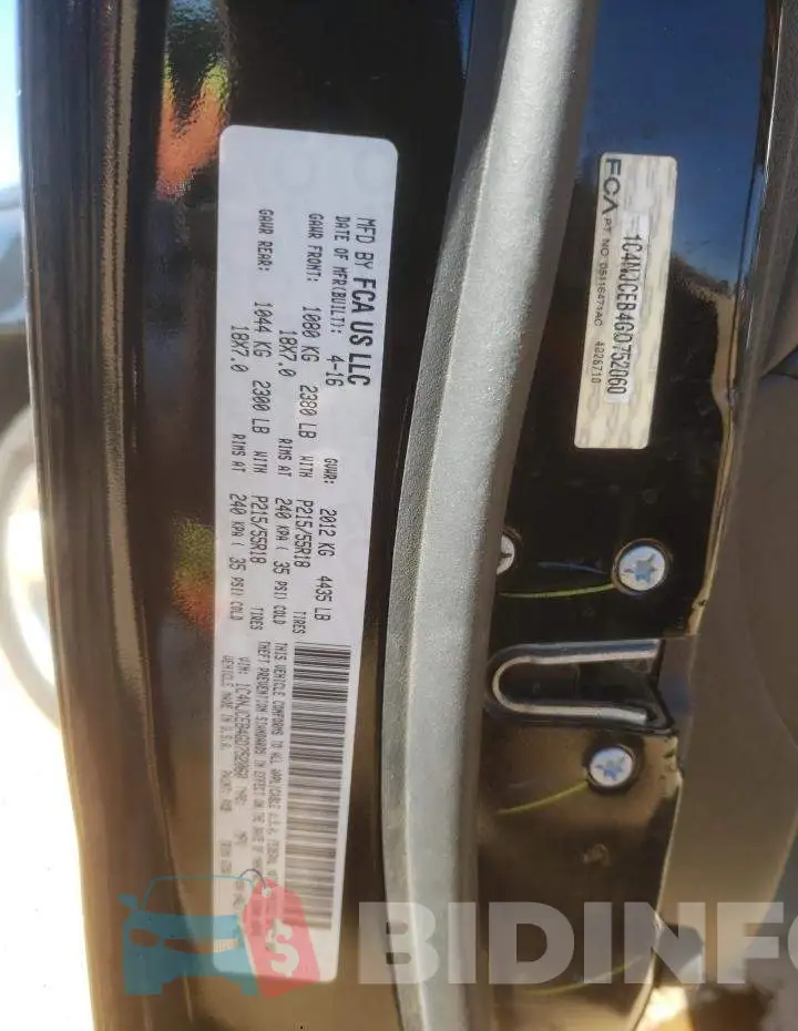 1C4NJCEB4GD752060 Photo# 10