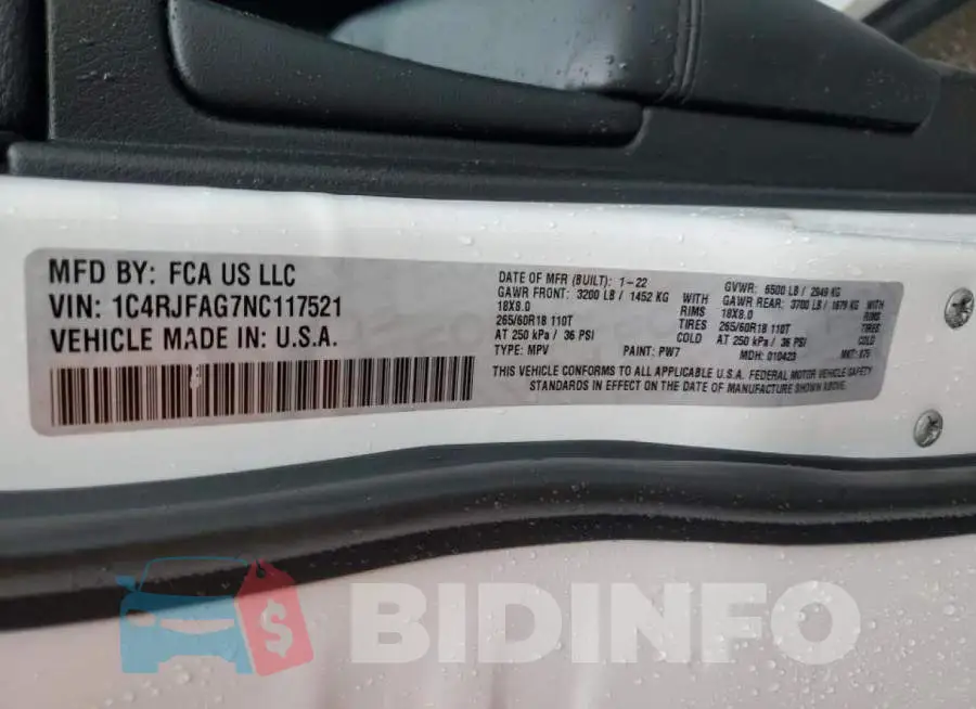 1C4RJFAG7NC117521 Photo# 10