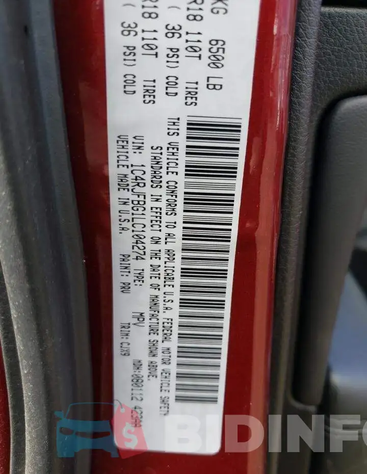 1C4RJFBG1LC104274 Photo# 12