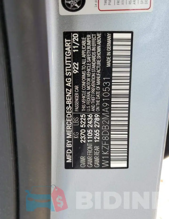 W1KZF8DB2MA910531 Photo# 10