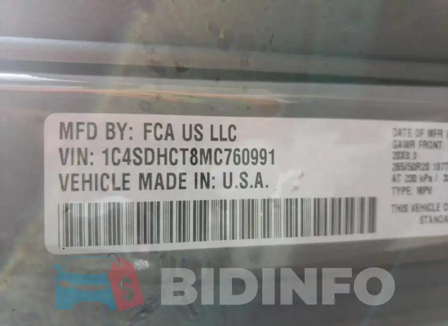 1C4SDHCT8MC760991 Photo# 10
