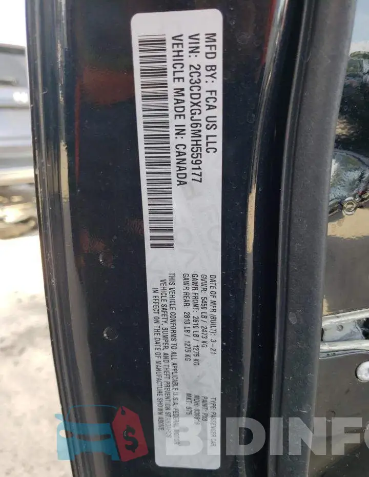 2C3CDXGJ6MH559177 Photo# 10