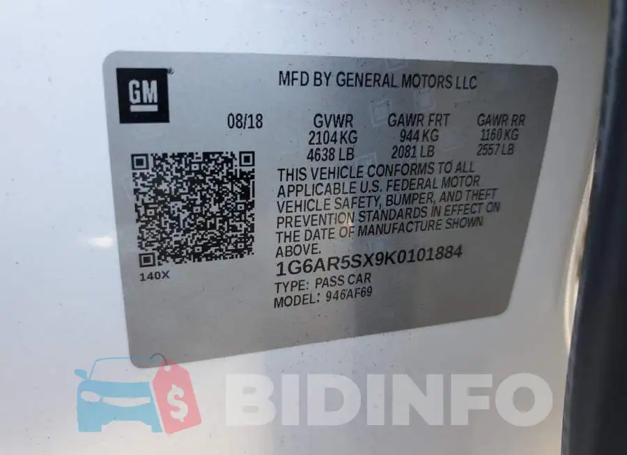 1G6AR5SX9K0101884 Photo# 10