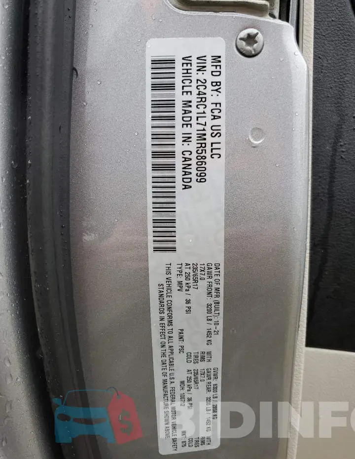 2C4RC1L71MR586099 Photo# 13