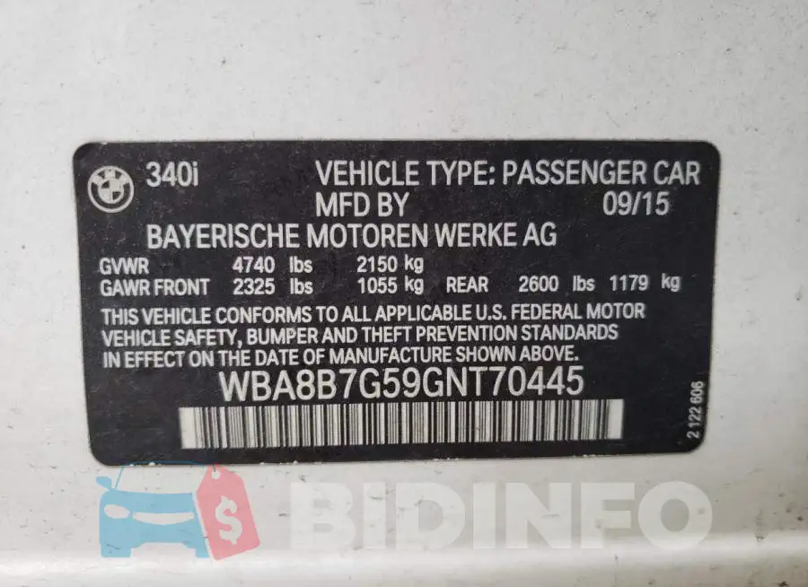 WBA8B7G59GNT70445 Photo# 10