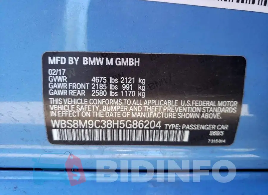WBS8M9C38H5G86204 Photo# 10