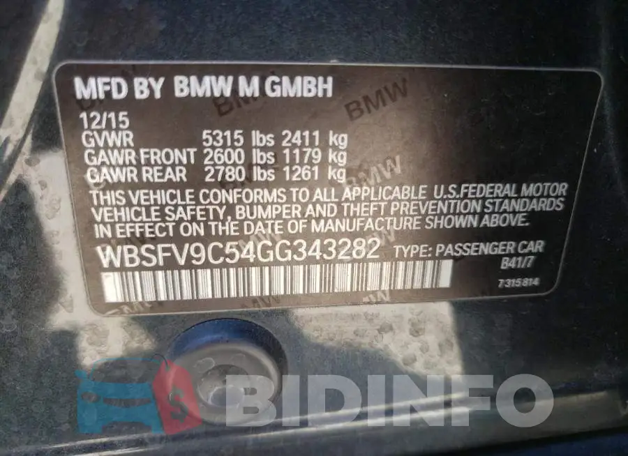 WBSFV9C54GG343282 Photo# 10