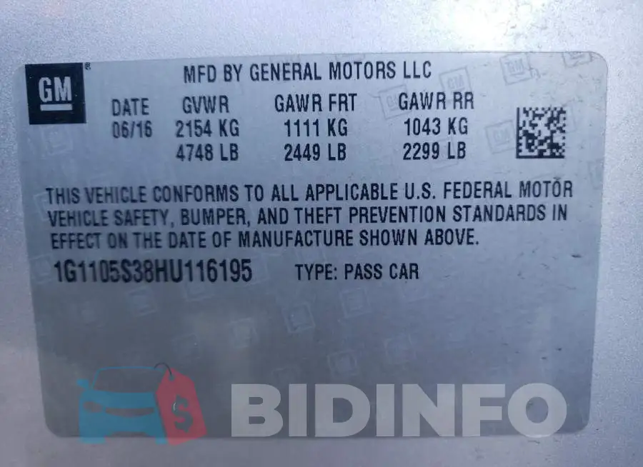 1G1105S38HU116195 Photo# 10