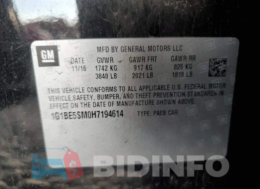 1G1BE5SM0H7194614 Photo# 10