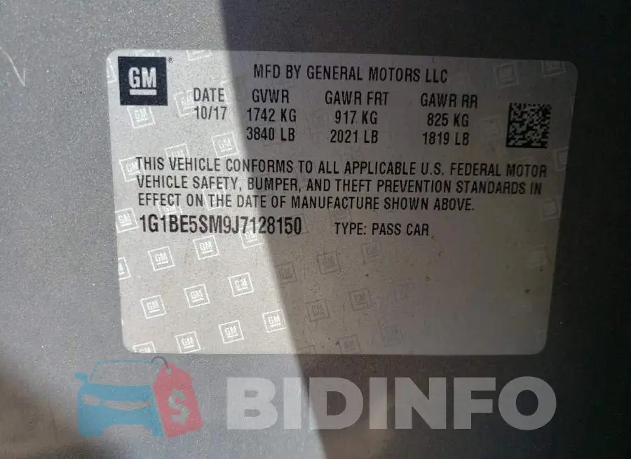 1G1BE5SM9J7128150 Photo# 10