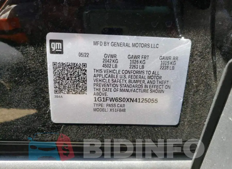 1G1FW6S0XN4125055 Photo# 10