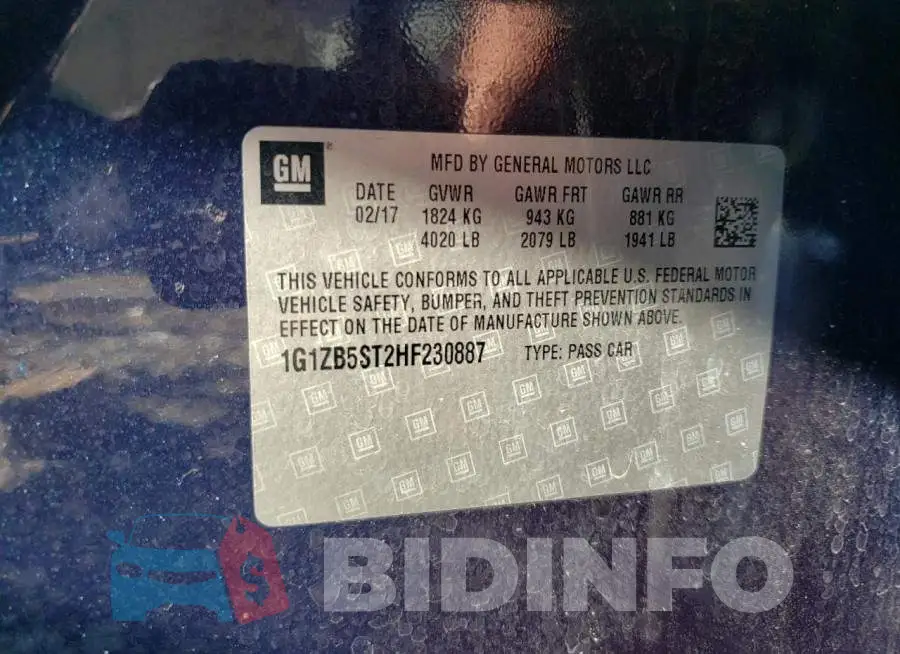 1G1ZB5ST2HF230887 Photo# 10