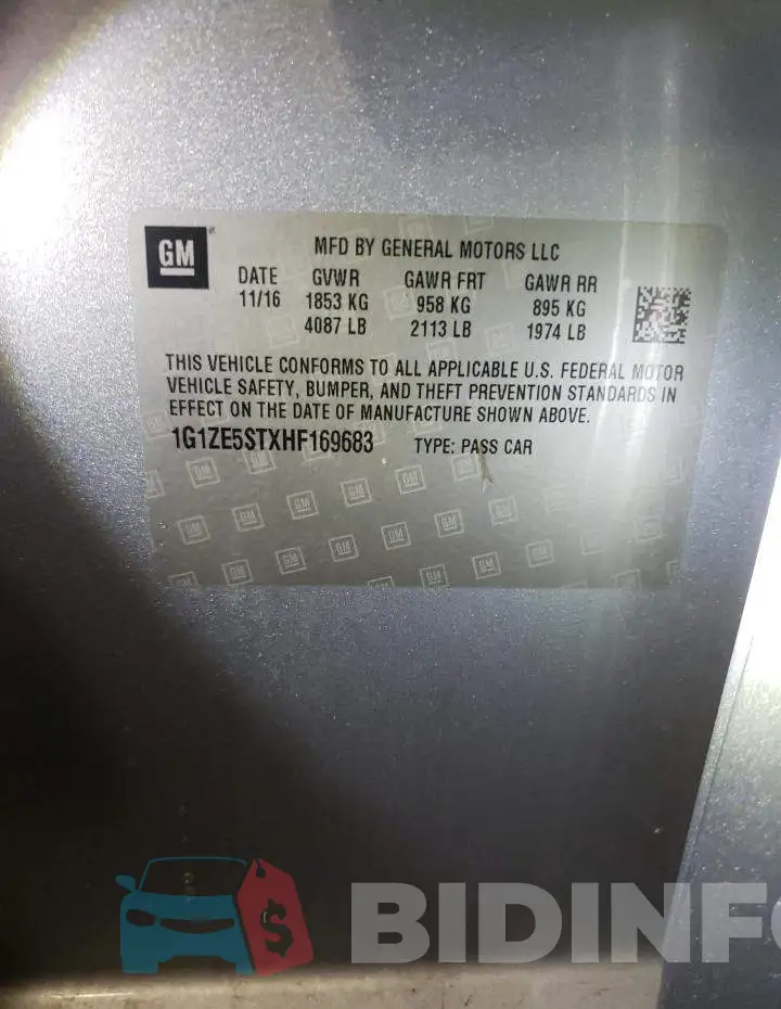 1G1ZE5STXHF169683 Photo# 13