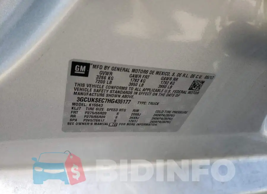 3GCUKSEC7HG435177 Photo# 10