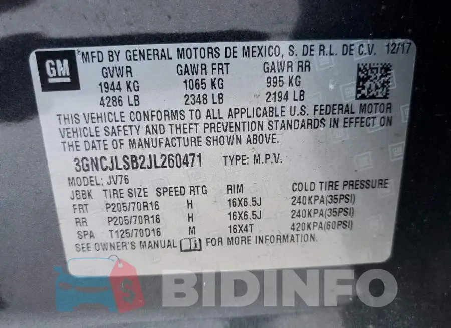 3GNCJLSB2JL260471 Photo# 10