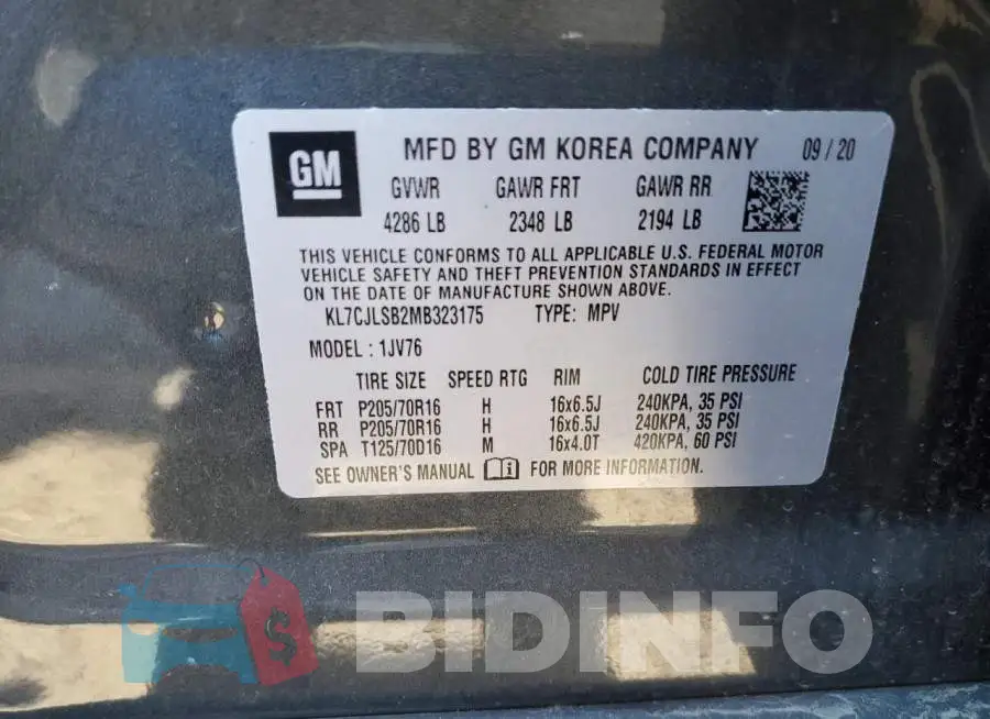 KL7CJLSB2MB323175 Photo# 10