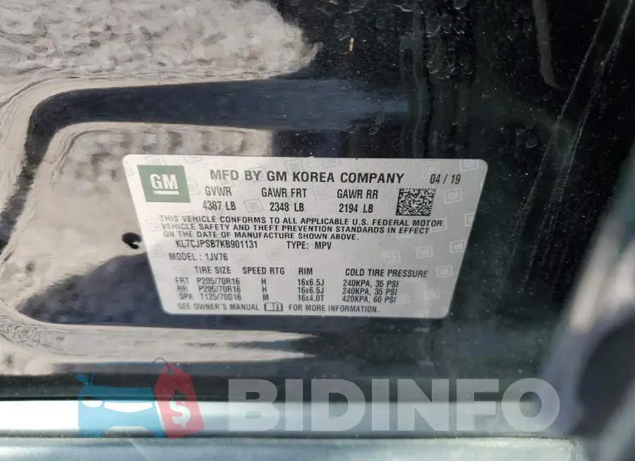 KL7CJPSB7KB901131 Photo# 10
