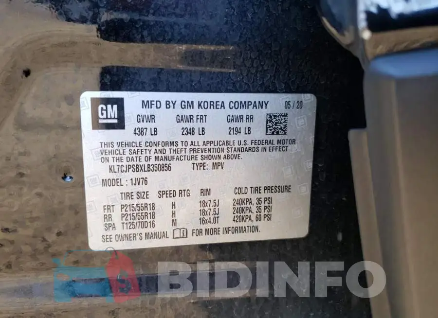 KL7CJPSBXLB350856 Photo# 10