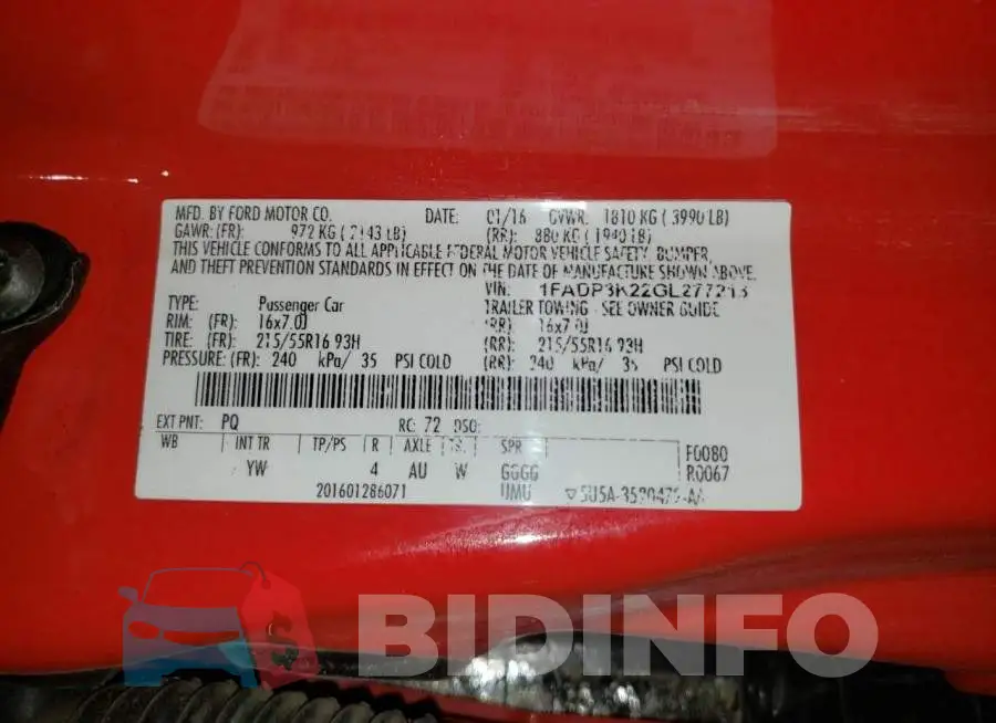 1FADP3K22GL277213 Photo# 10
