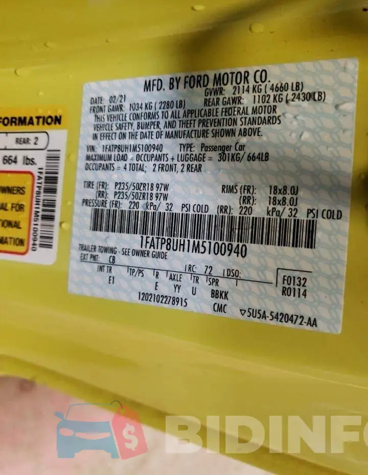 1FATP8UH1M5100940 Photo# 13