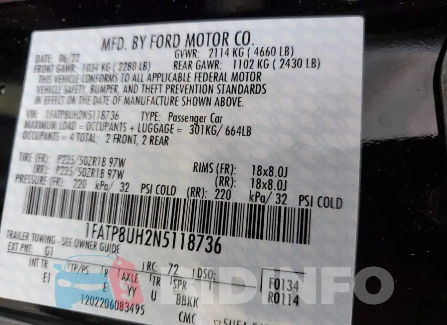 1FATP8UH2N5118736 Photo# 12
