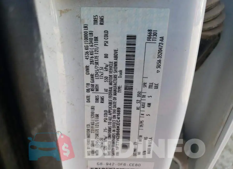 1FT7W2B68KEC41689 Photo# 12