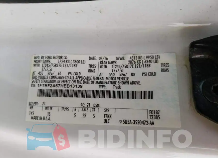1FTBF2A67HEB13139 Photo# 12