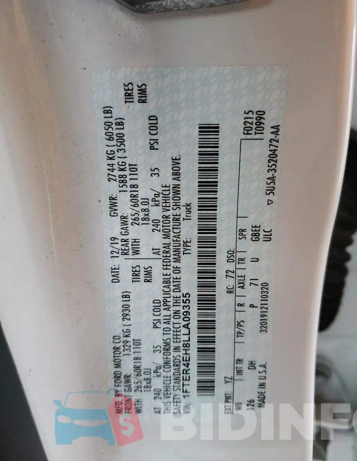 1FTER4EH8LLA09355 Photo# 12