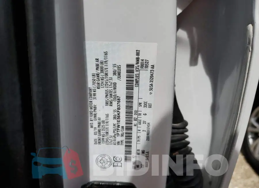 1FTFW1E56KFB37687 Photo# 10