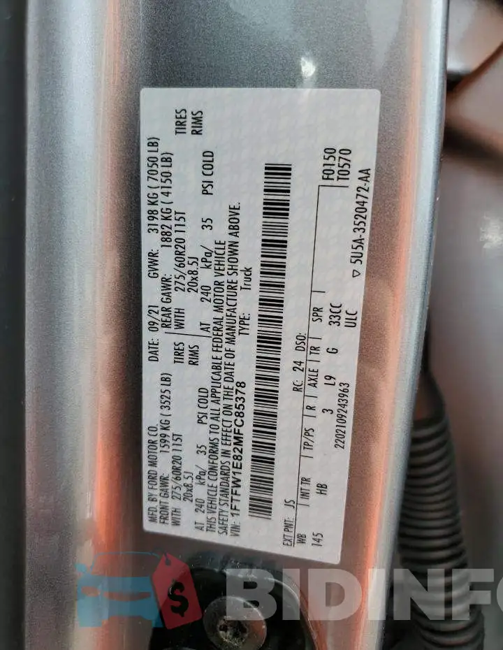 1FTFW1E82MFC85378 Photo# 10
