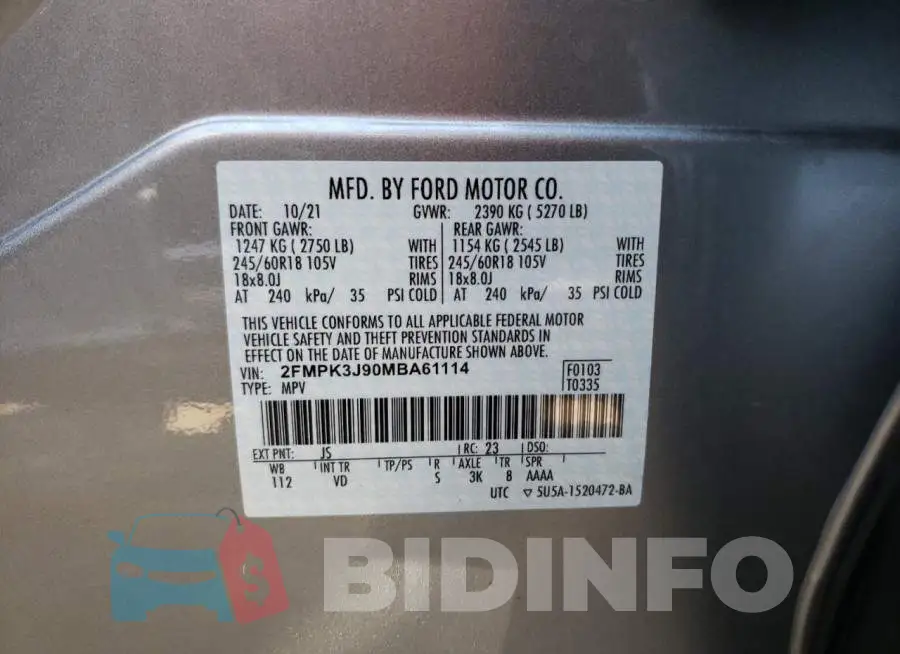 2FMPK3J90MBA61114 Photo# 10
