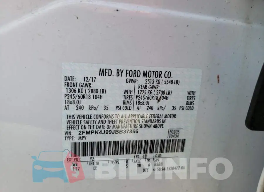 2FMPK4J99JBB37866 Photo# 10