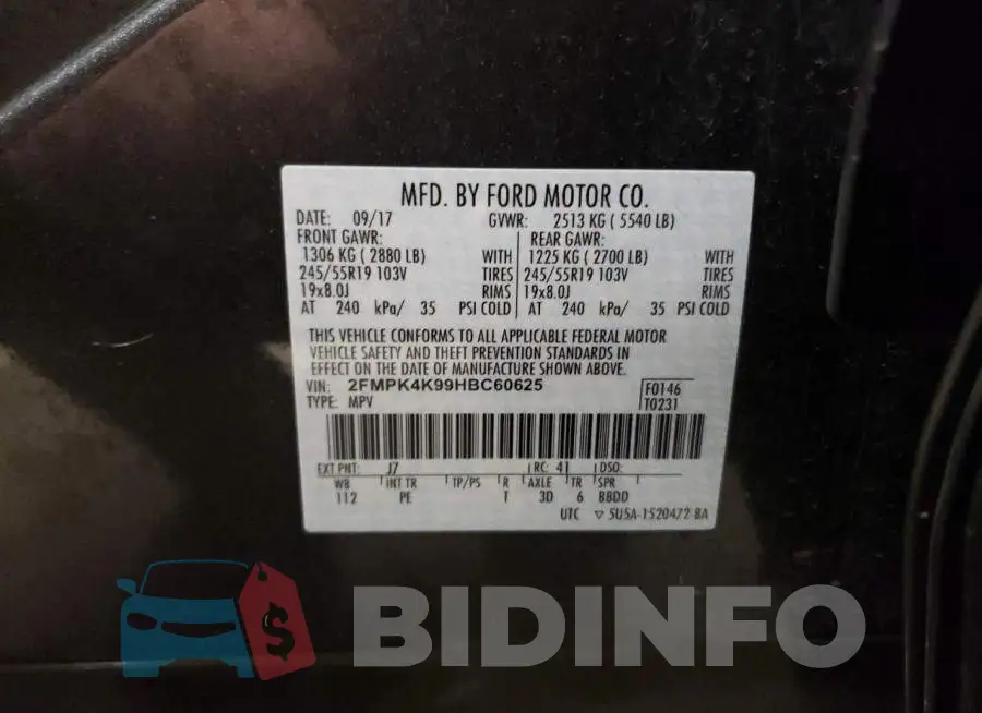 2FMPK4K99HBC60625 Photo# 13