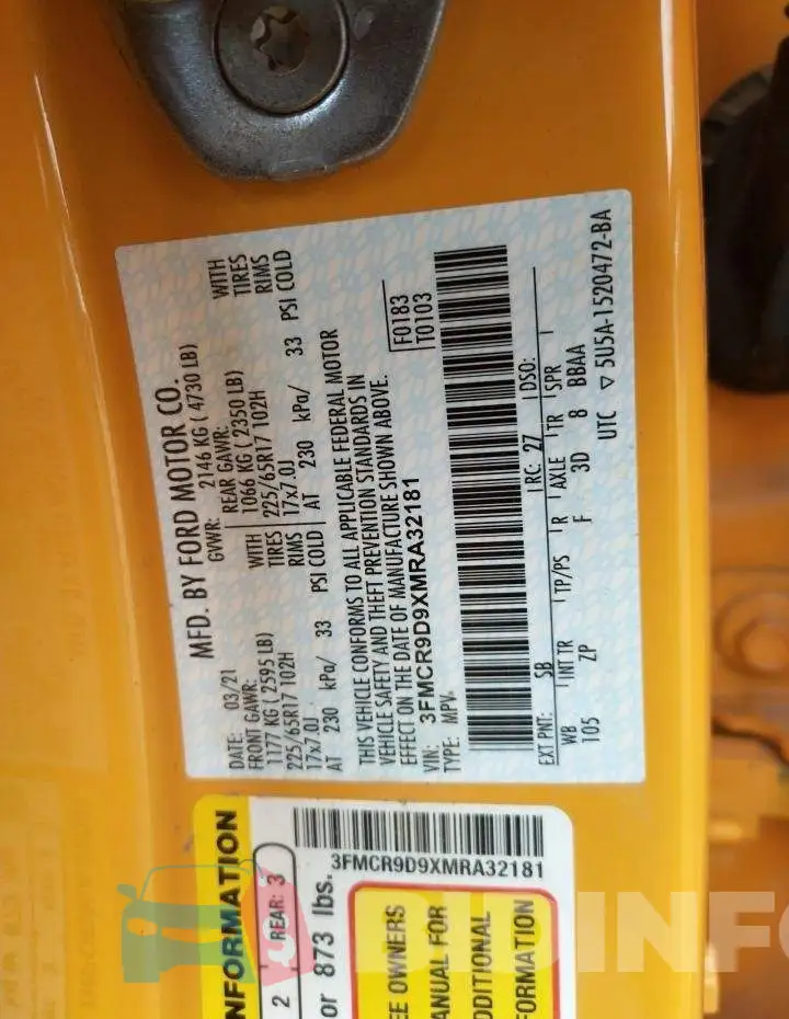 3FMCR9D9XMRA32181 Photo# 10